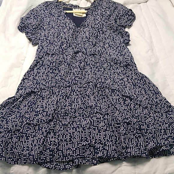 ANTHROPOLOGIE Navy Pin Dot Tiered Dress small - Picture 5 of 12